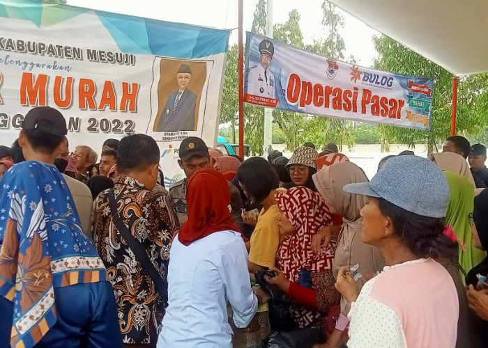 Pasar Murah di Simpang Pematang Mesuji Ramai Dikunjungi