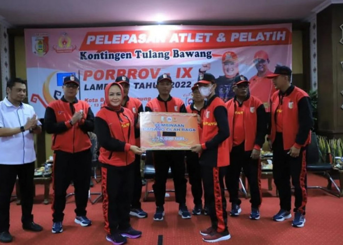 Lepas Atlet Porprov Tulang Bawang, Winarti Janjikan Bonus untuk Peraih Medali, Ini Rinciannya