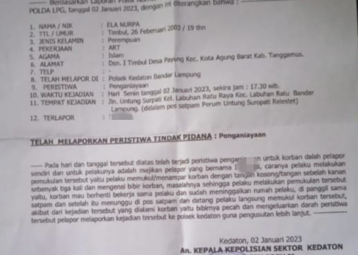 Alami Penganiayaan, ART Polisikan Mantan Majikan