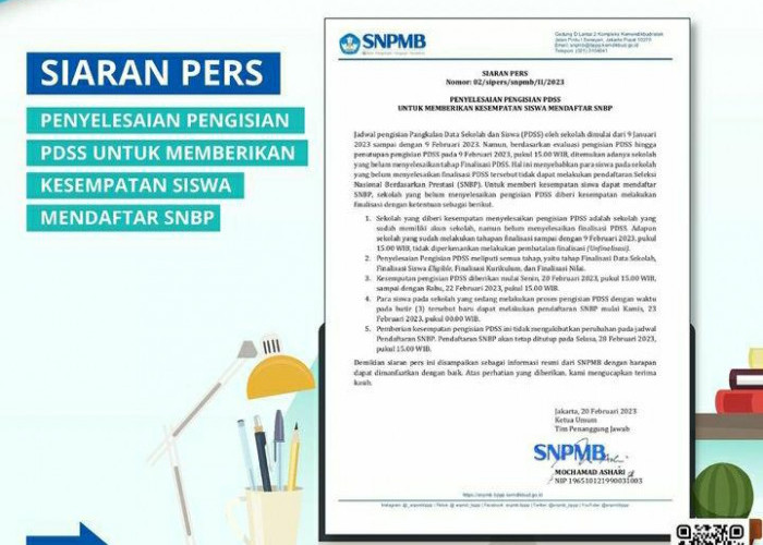Terbaru! Pengisian PDSS Jalur SNBP Diperpanjang Sampai 22 Februari 2023 