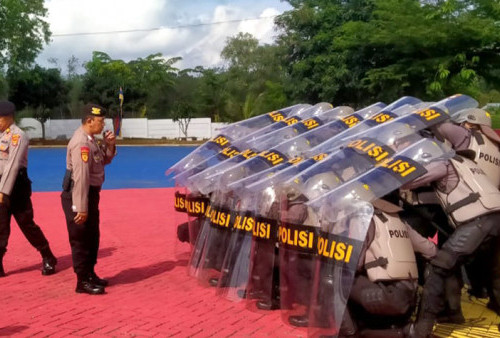 Puluhan Bintara Remaja Polres Pesawaran Dapat Pelatihan Dalmas 