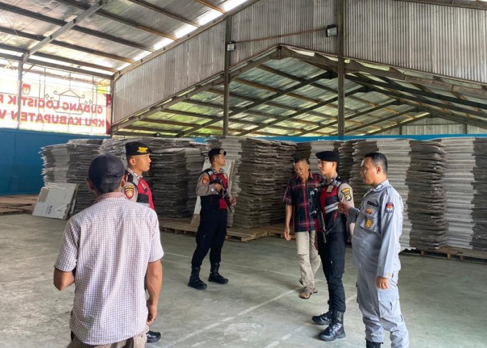 Jelang Pemilu 2024, Polres Way Kanan Perketat Keamanan Gudang Logistik KPU