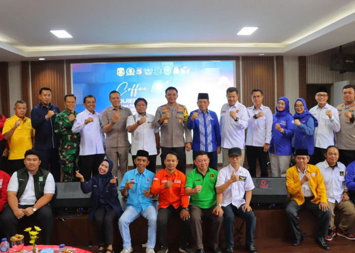Jaga Kondusifitas, Polresta Bandar Lampung Gelar Cofee Morning Bersama Penyelenggara Pemilu dan Partai Politik