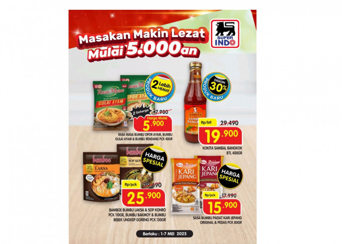 Promo Superindo untuk Bumbu Sat Set Masakan, Berlaku 1 - 7 Mei 2025