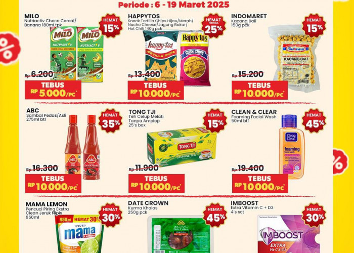 Promo Indomaret Tebus Heboh Minggu 9 Maret 2025, Belanja Murah Ramadhan Makin Asik Pakai Diskon