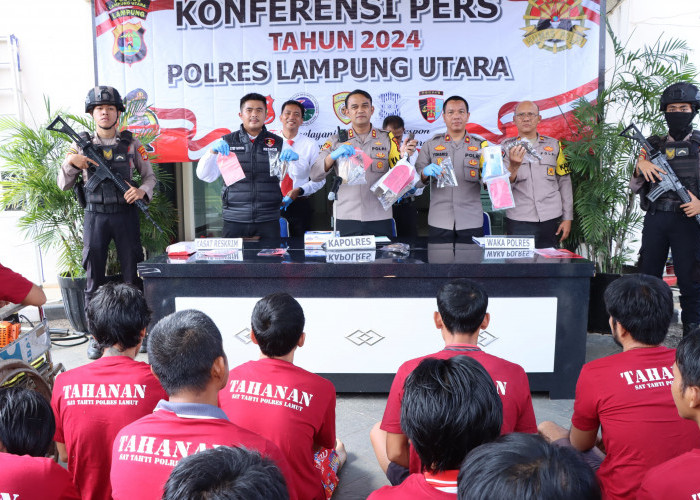 Operasi Krakatau, Polres Lampung Utara Amankan 57 Tersangka