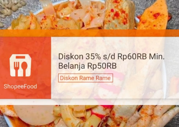 Promo ShopeeFood Hari Ini, Diskon Rame-Rame Sampai Rp60 Ribu, Klaim Vouchernya!