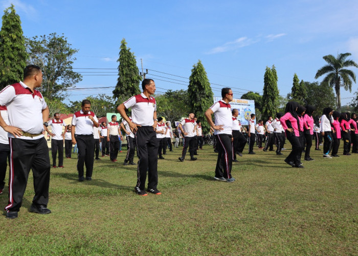Peringati Hari Lalu Lintas, Polres Way Kanan Gelar Olahraga Bersama