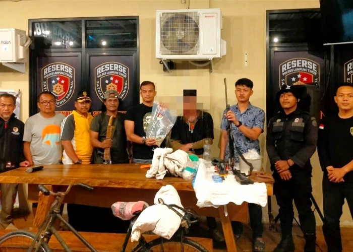 Pemburu Liar di Taman Nasional Way Kambas Ditangkap, Ini Barang Buktinya 