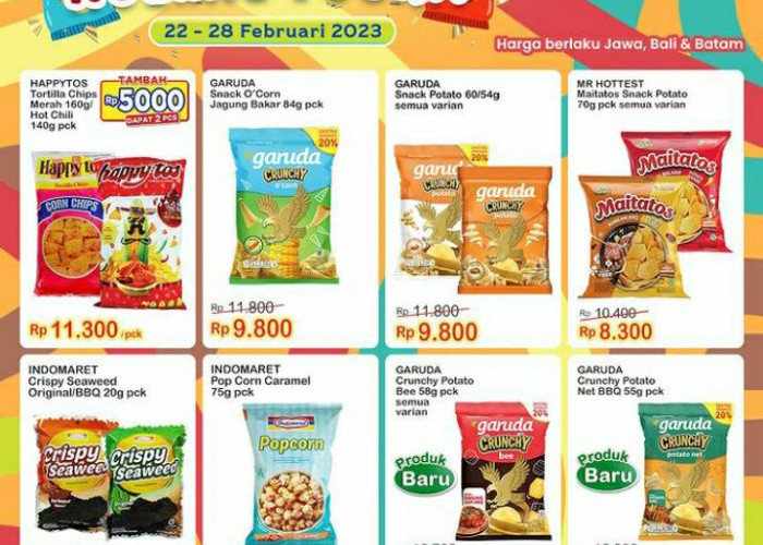 Cek Promo Ngemil Yuuk dari Indomaret, Periode Promo 22 Hingga 28 Februari 2023 