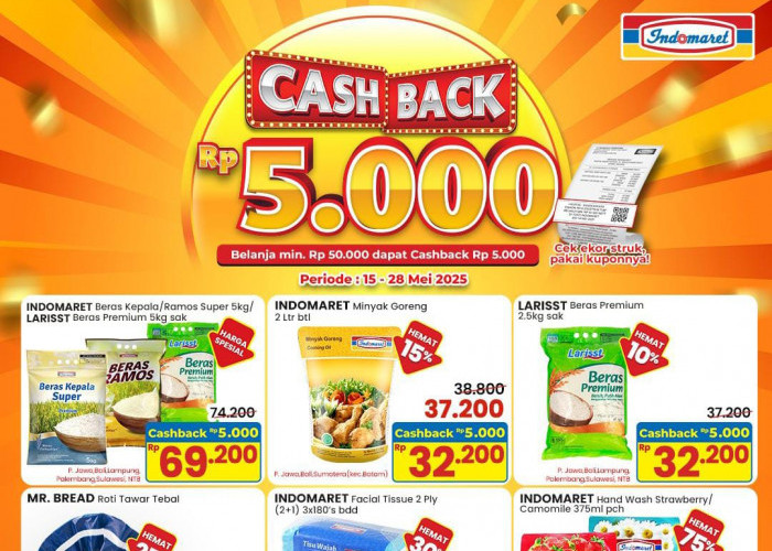 Promo Indomaret Dapat Cashback Rp 5 Ribu, Cek Daftar Diskon Hematnya