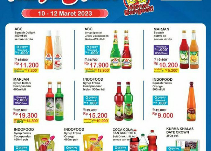 Cek Promo Belanja Hemat Bangeet Aneka Sirup dari Indomaret, Periode 10 Sampai 12 Maret 2023 