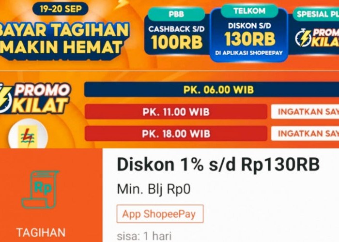 Promo ShopeePay Hari Ini, Bayar Tagihan Makin Hemat Dengan Cepat dan Praktis, Klaim Sekarang!