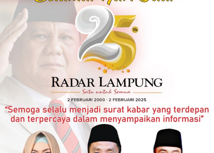 DPC Partai Gerindra Bandar Lampung Mengucapkan Selamat Hari Jadi Radar Lampung Ke-25