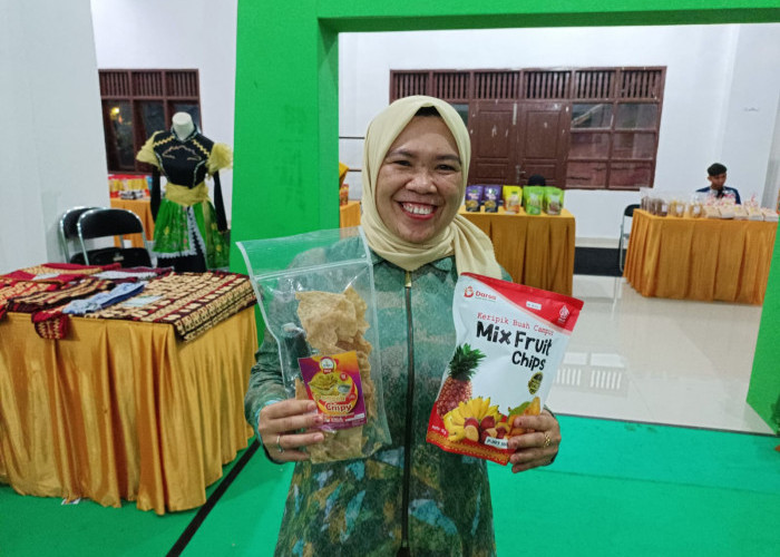 Produk UMKM Anjungan Lamtim Laris Manis Di Buru Pembeli, Pempek Krispi dan Kripik Mix Fruit Andalannya
