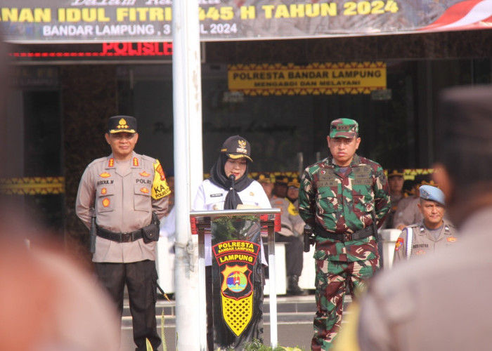 Polresta Apel Gelar Pasukan Ops Ketupat Krakatau 2024, Ini Imbauan Kapolresta Bandar Lampung