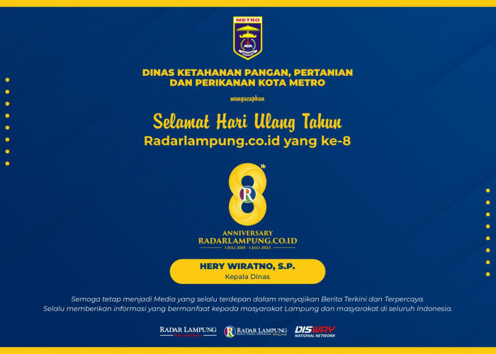 Dinas Ketahanan Pangan, Pertanian dan Perikanan (KP3) Kota Metro: Selamat HUT ke-8 Radar Lampung Online