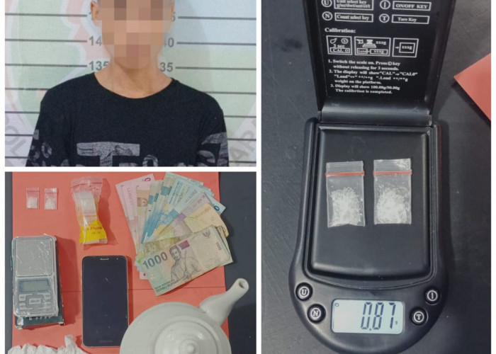 Top! Bandar Sabu diringkus, Polisi Sita Dua Paket dan Alat Timbang