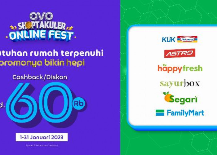 Promo Tahun Baru, Belanja Online Kebutuhan Rumah Cashback Pakai OVO Hingga Rp 60 Ribu!