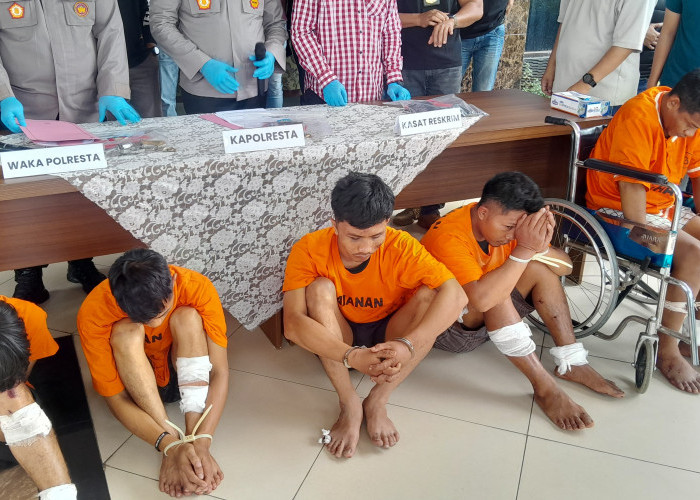 Polresta Bandarlampung Tangkap Komplotan Pencurian Bermotor yang Terlibat Baku Tembak dengan Polisi