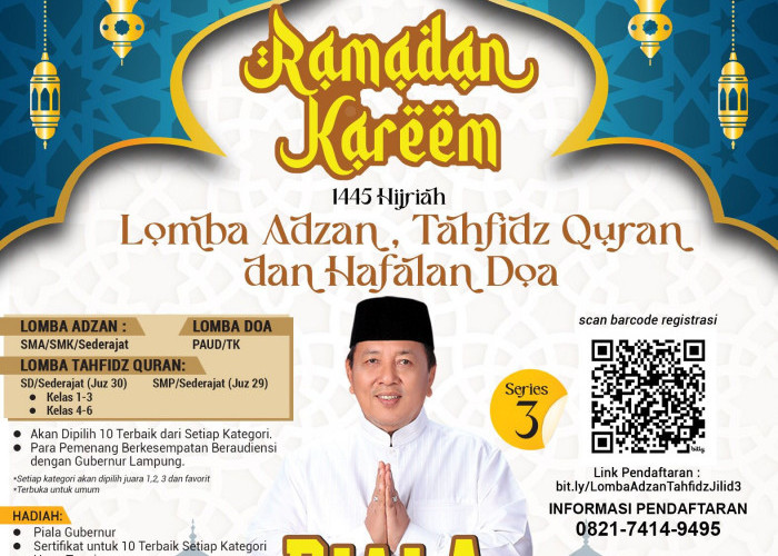 Lomba Adzan dan Tahfidz Quran Gubernur Cup 2024 Dibuka, Siswa TK Hingga SMA Daftar Disini!  