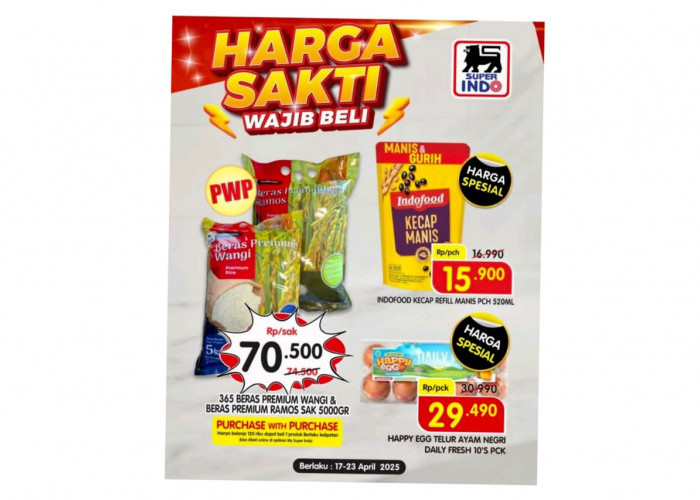 Harga Sakti Superindo Jumat 18 April 2025, Belanja Murah Beras Sampai Susu