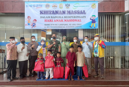 Bank BTN KC Bandar Lampung Sunat Massal 110 Anak