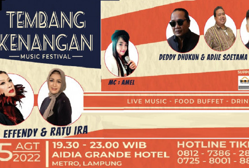 Festival Musik Spesial Tembang Kenangan Hadir di Kota Metro, Catat Tanggalnya!