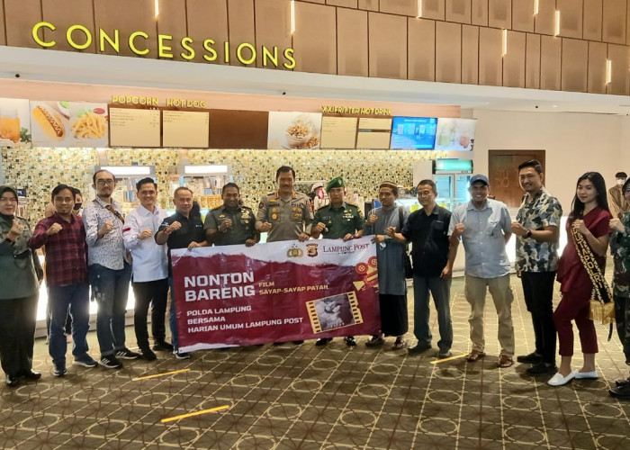 Polda Lampung Gelar Nobar Film Sayap-sayap Patah dengan Media