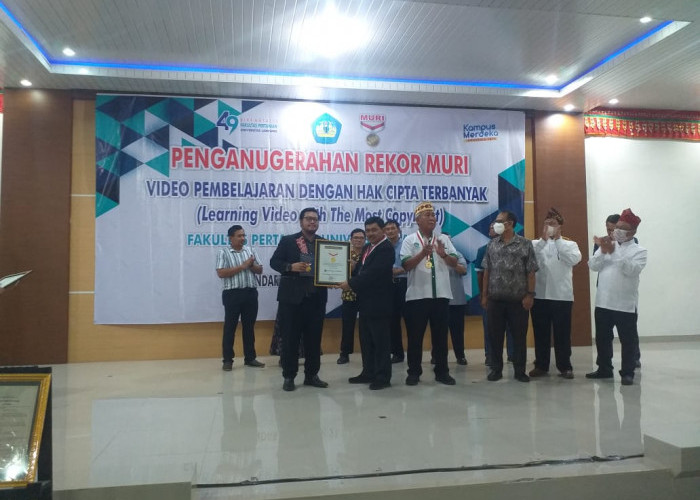 Fakultas Pertanian Unila Terima Muri Video Pembelajaran Terbanyak di Dunia