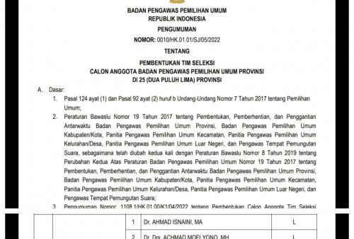 Penentuan Ketua Timsel Masih Tunggu Arahan Pusat