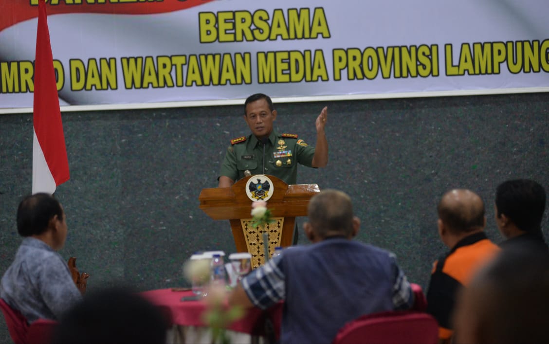 Coffe Morning Bersama Media, Danrem 043/Gatam Inginkan Sinergi Dengan Media Berjalan Lancar