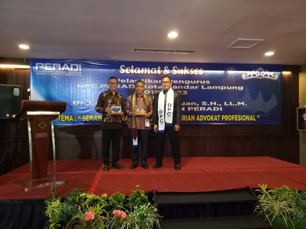 Usai Dilantik, DPC Peradi Bandarlampung Diminta Laksanakan Tugas Sesuai AD/ART