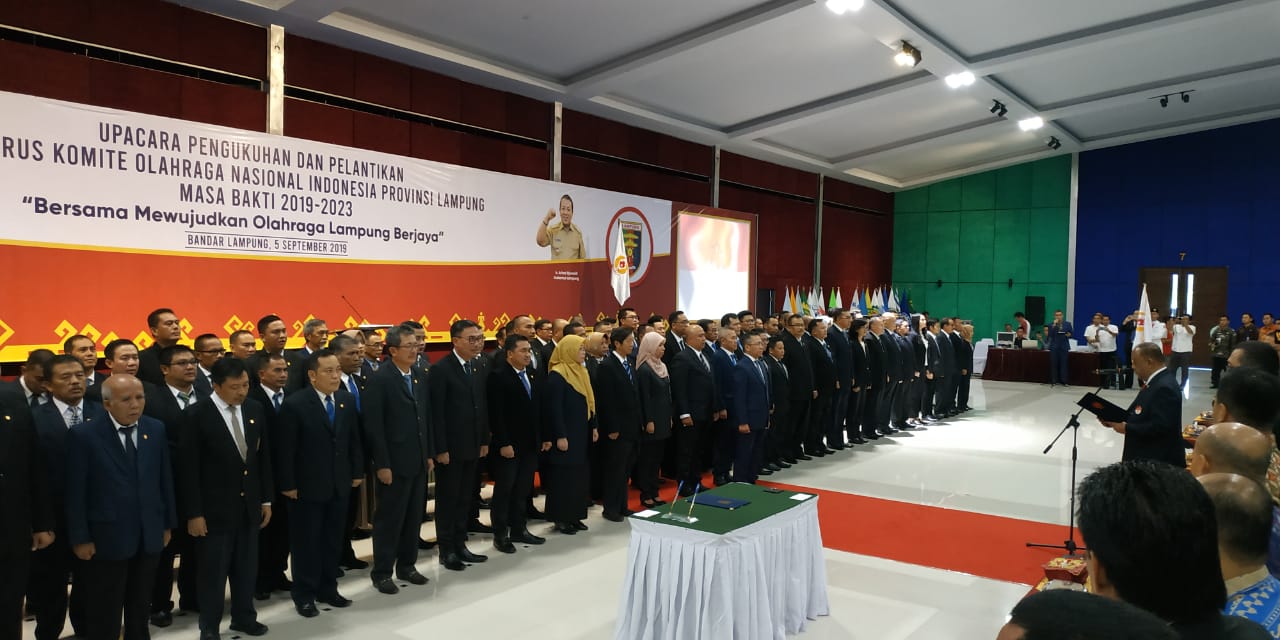Resmi Dilantik, Ini Daftar Pengurus KONI Lampung