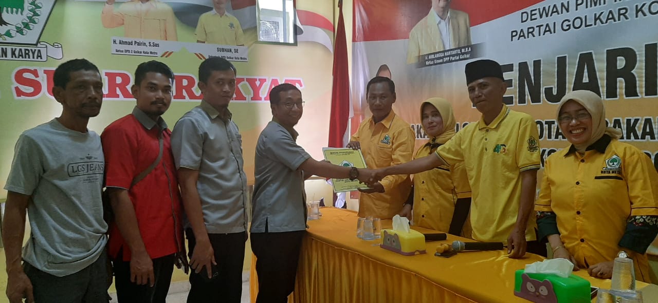 Wahdi Jadi Pelamar Kedua Bacalon Wali Kota Partai Golkar Metro