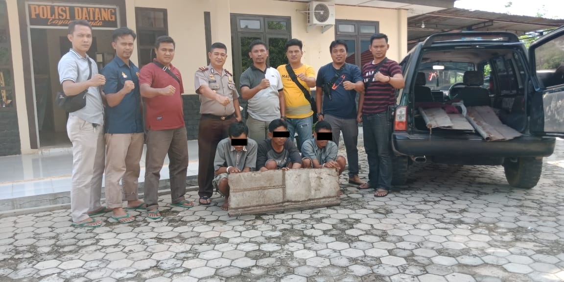 Curi Besi Lempengan PT BSSW, Tiga Tersangka Dibekuk