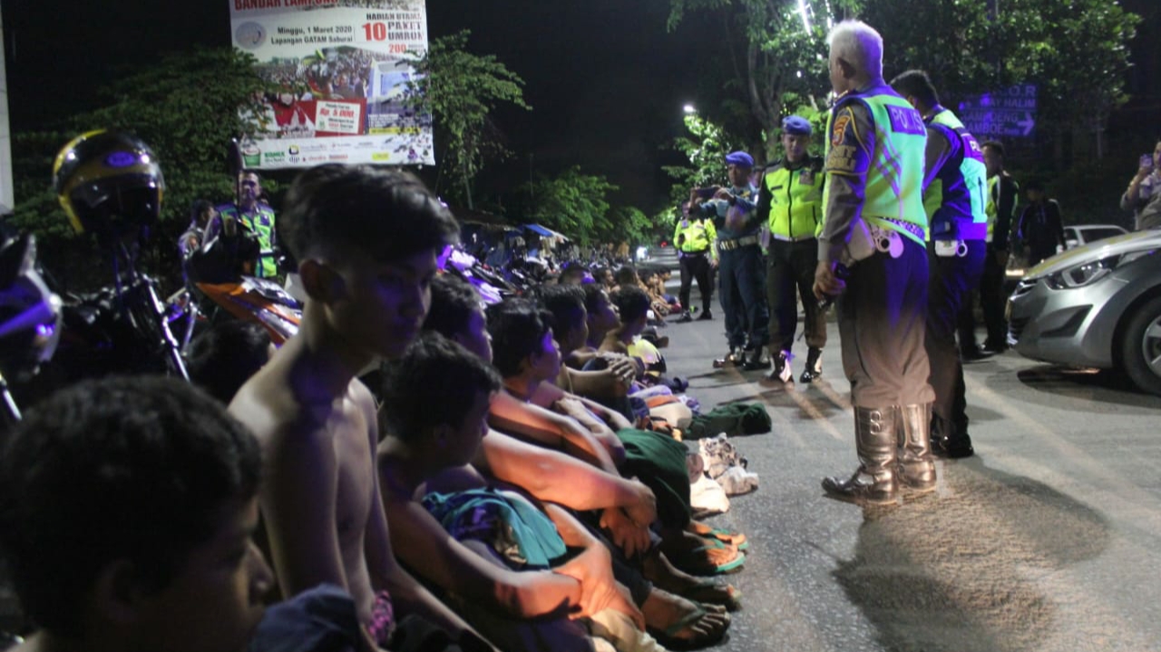 Balap Liar di Wayhalim, Remaja Berikut 71 Kendaraan Diamankan