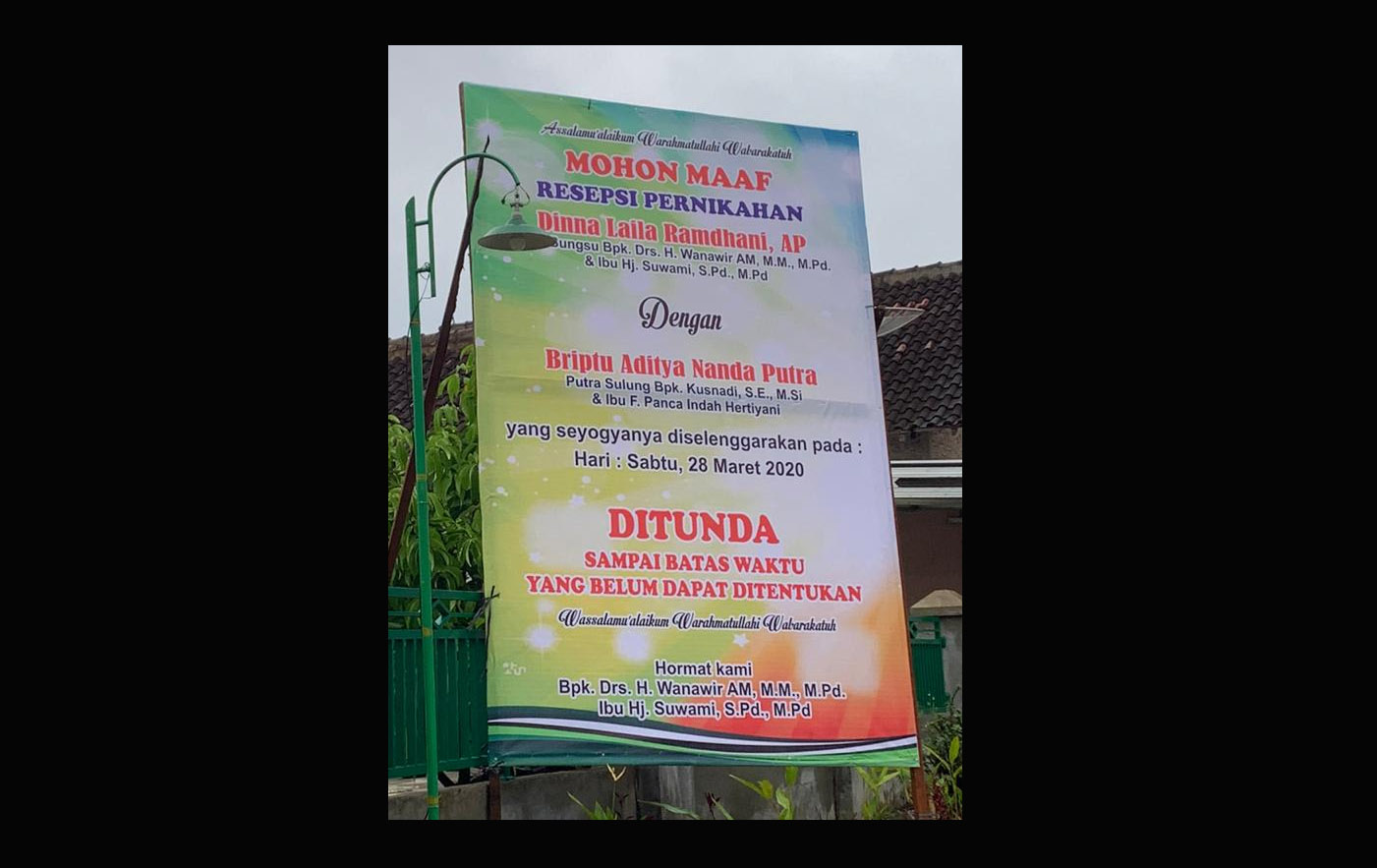 ”Maaf Nak, Resepsi Pernikahan Ditunda!”