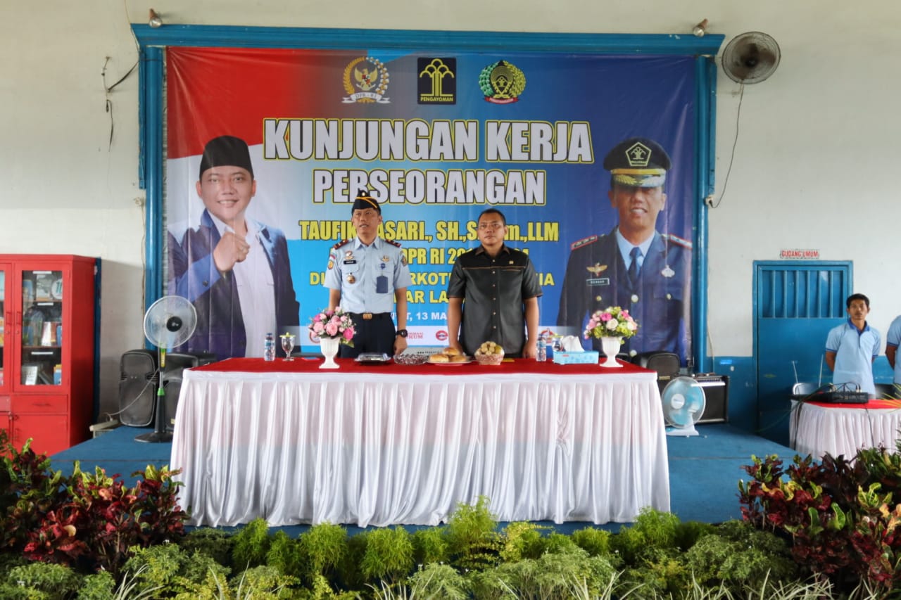 Didatangi Anggota DPR RI, Kalapas Narkotika Bandarlampung Sampaikan Dua Permasalahan Ini