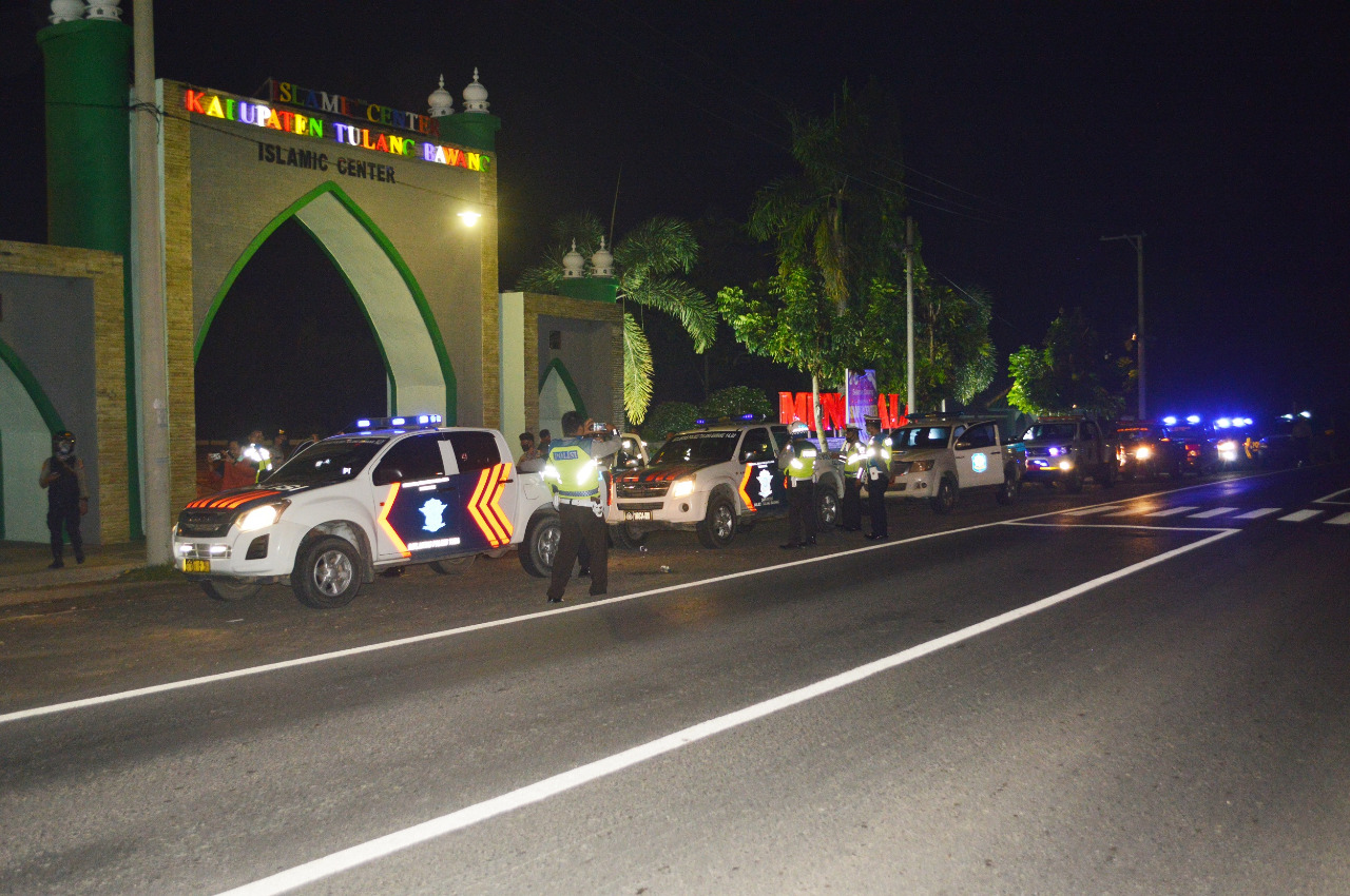 Cegah Kerumunan, Polres Tuba dan Kodim 0426 Gelar Patroli Skala Besar