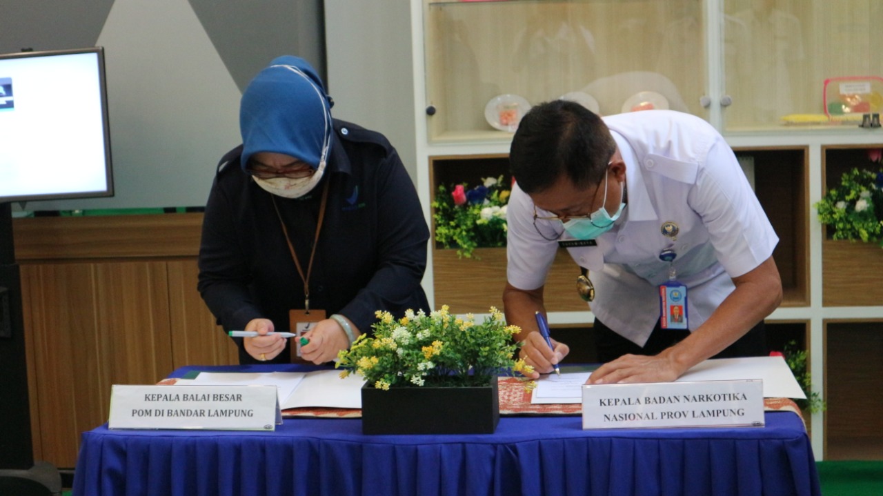 BBPOM Lakukan Perjanjian Kerja Sama dengan BNN Lampung