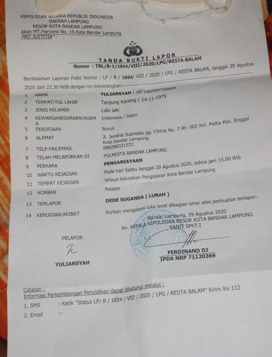 Pasca Melapor ke Polsek, Lurah Pengajaran Dilaporkan ke Polres