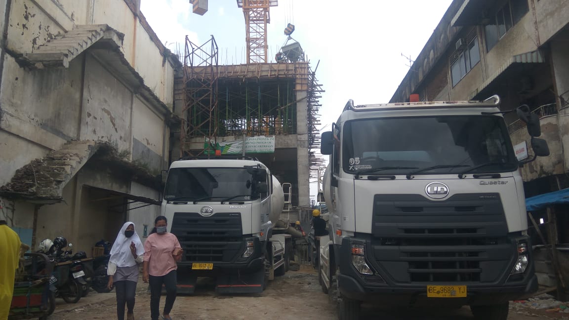 Pembangunan Gedung Pasar Smep Tahap II Memasuki Progres 75 Persen