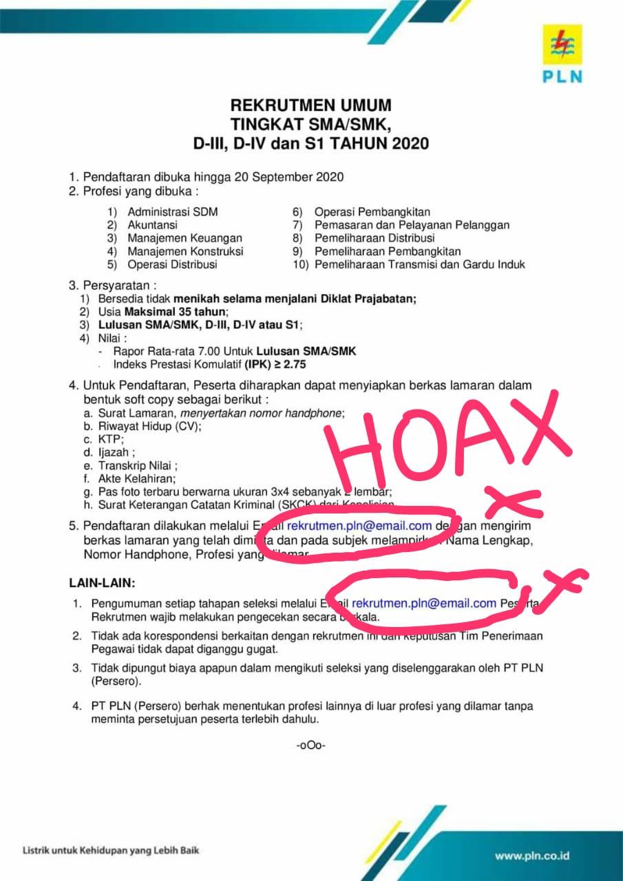Waspada! Beredar Penipuan Loker Mengatasnamakan PLN