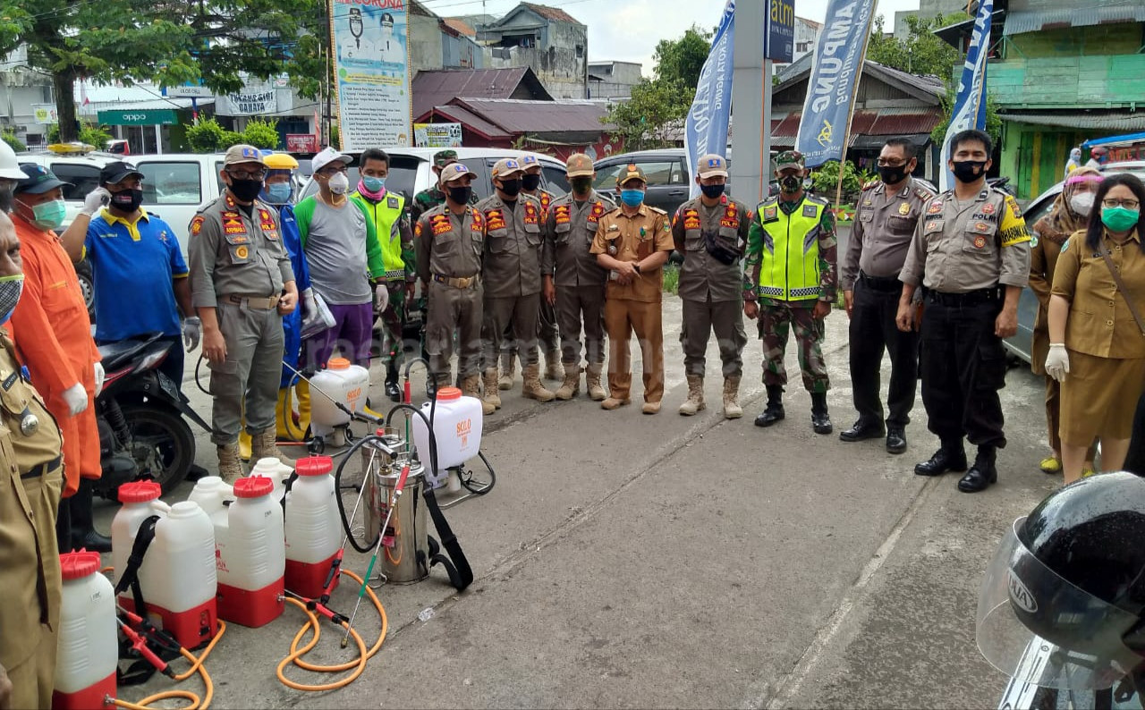 Antisipasi Penyebaran Virus Corona, Pasar Kotaagung Disterilisasi