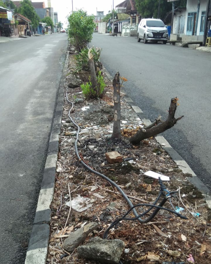 Tolong Dibenahi! Kabel Lampu Taman Menyembul