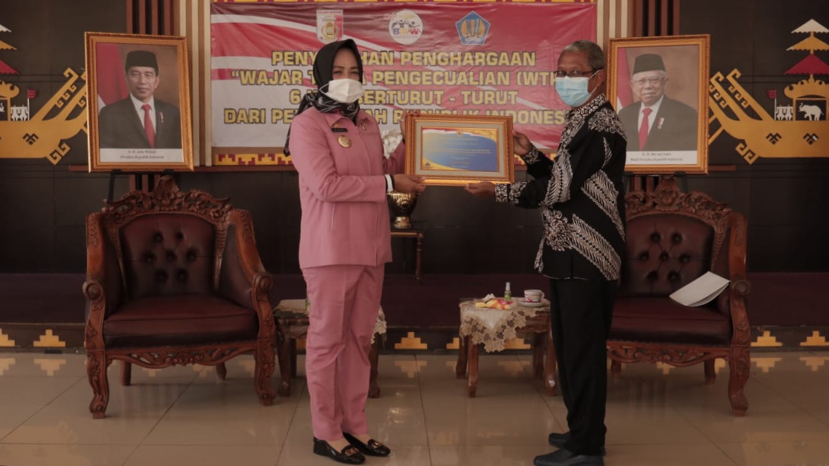 Enam Kali Berturut Raih Opini WTP, Winarti Dapat Penghargaan dari Pusat