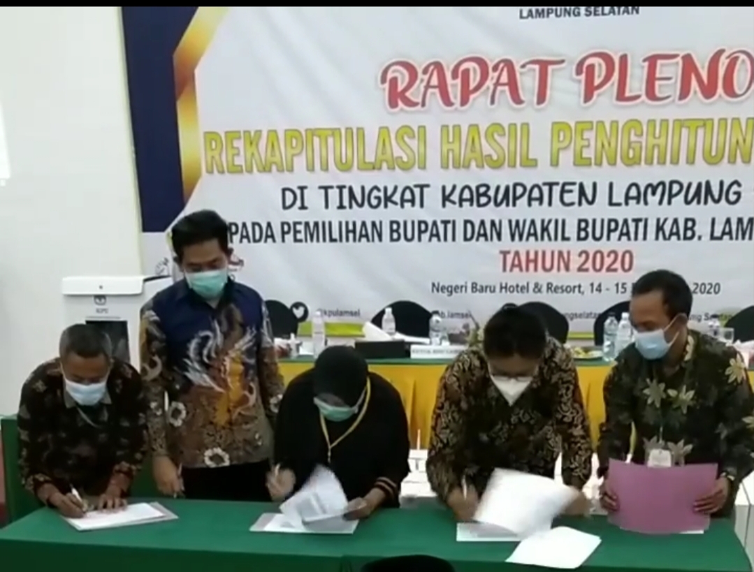 Tok! KPU Lamsel Tetapkan Nanang-Pandu Raih Suara Terbanyak