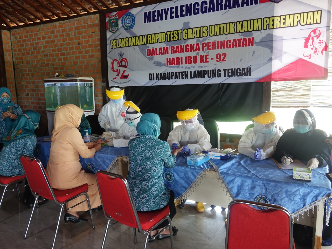 Ratusan Orang Ikut Rapid Tes Gratis PKK Lamteng