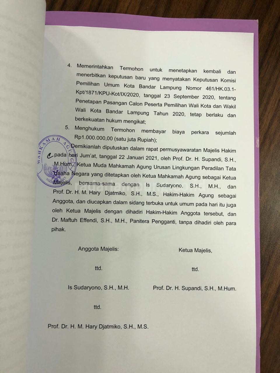 Heboh Putusan MA Tentang Eva-Deddy, Wiyadi: Sudah Terkonfirmasi dan Kami Sudah Terima Salinan